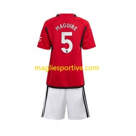 Completo Calcio Manchester United Harry Maguire 5 Bambino Divisa Prima 2023-2024